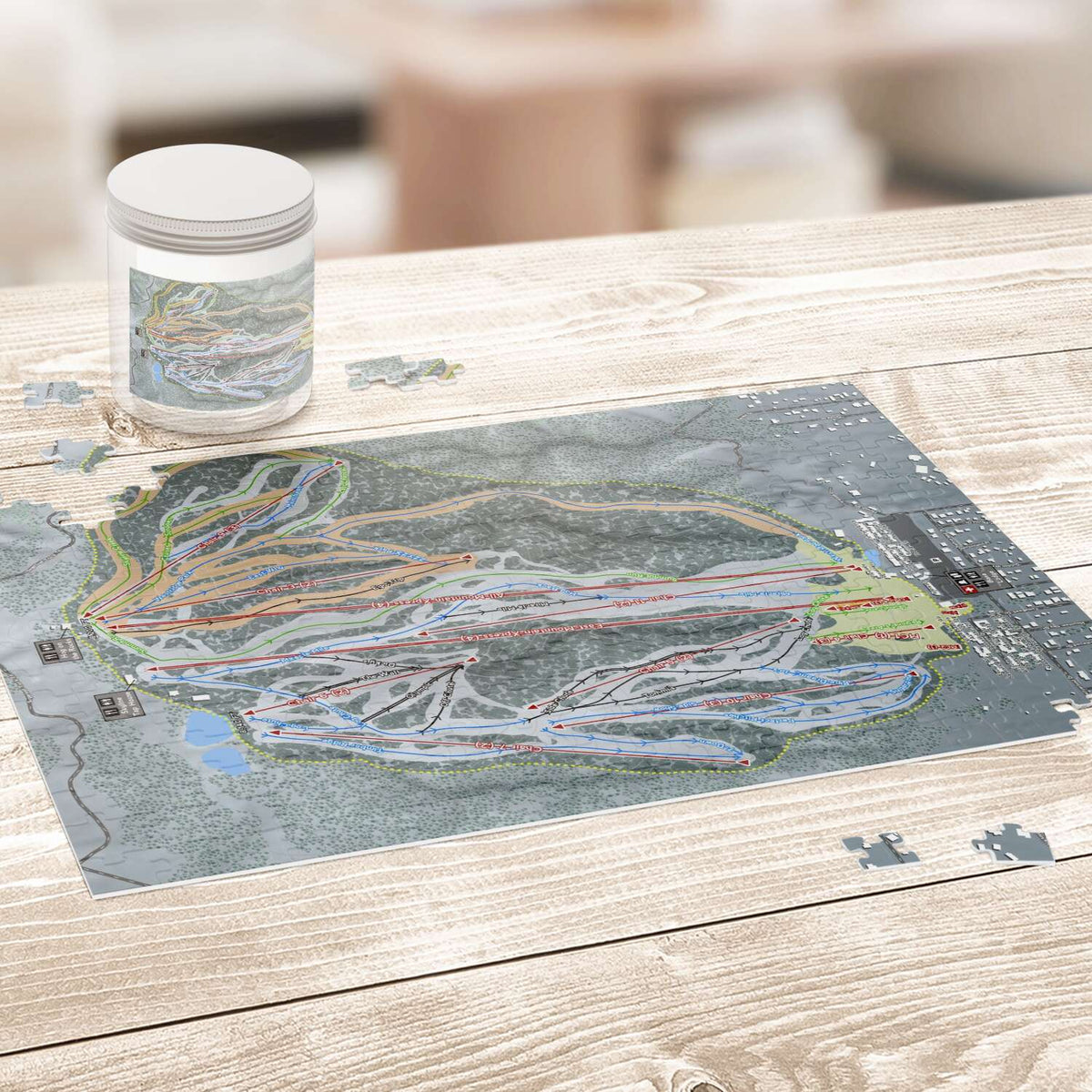 Snow Summit, California Ski Trail Map Puzzle - Powderaddicts
