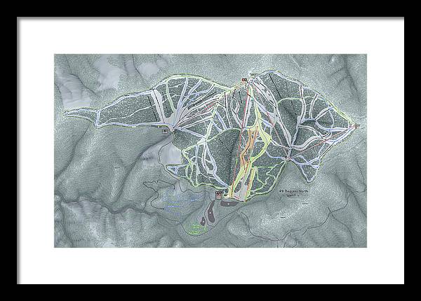 49 Deg North Ski Trail Map - Framed Print - Powderaddicts