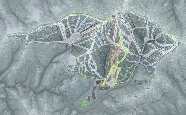 49 Deg North Ski Trail Map - Art Print - Powderaddicts
