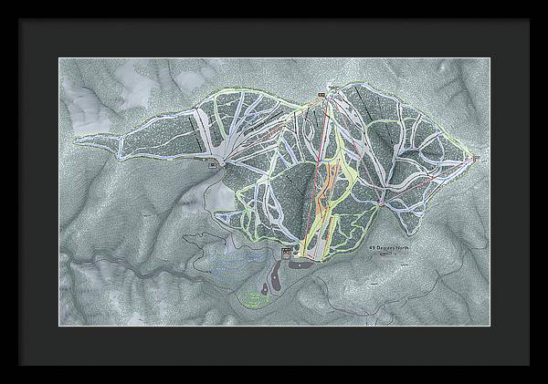 49 Deg North Ski Trail Map - Framed Print - Powderaddicts
