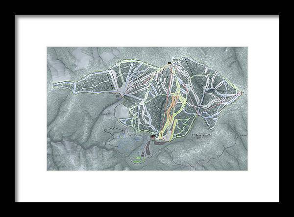 49 Deg North Ski Trail Map - Framed Print - Powderaddicts