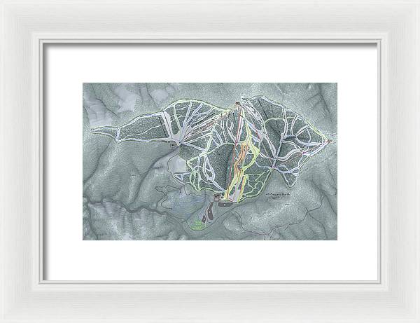 49 Deg North Ski Trail Map - Framed Print - Powderaddicts