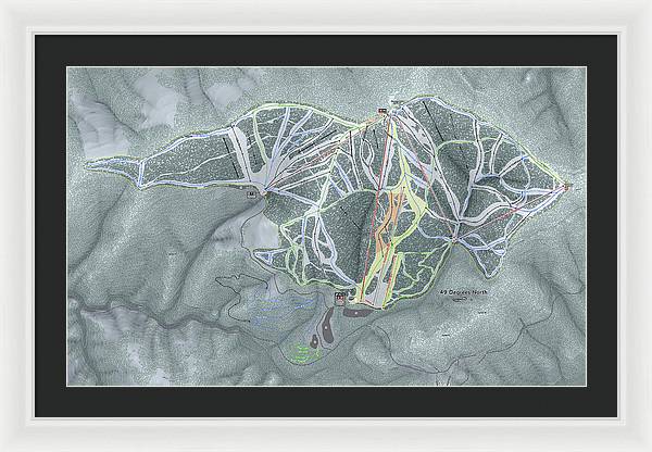 49 Deg North Ski Trail Map - Framed Print - Powderaddicts