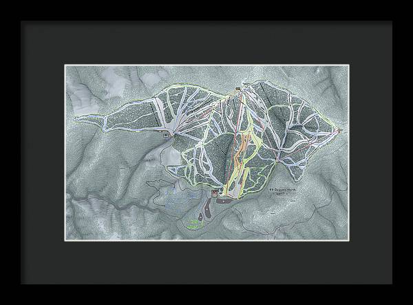 49 Deg North Ski Trail Map - Framed Print - Powderaddicts