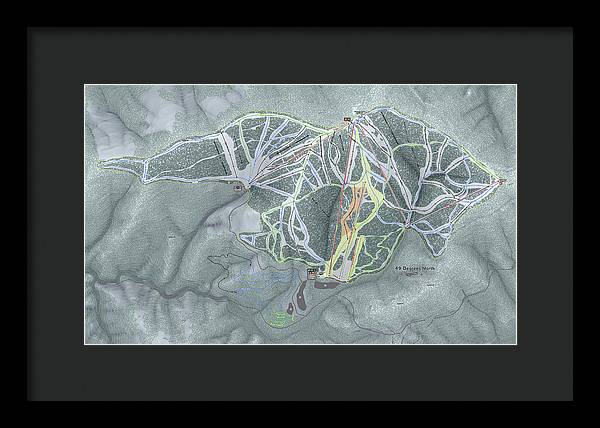 49 Deg North Ski Trail Map - Framed Print - Powderaddicts