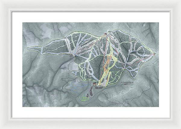 49 Deg North Ski Trail Map - Framed Print - Powderaddicts