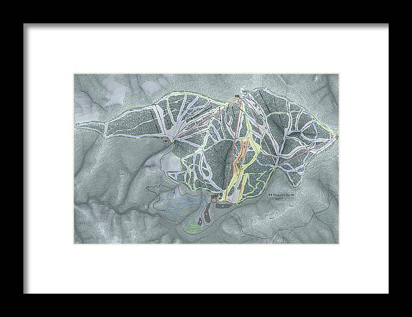 49 Deg North Ski Trail Map - Framed Print - Powderaddicts