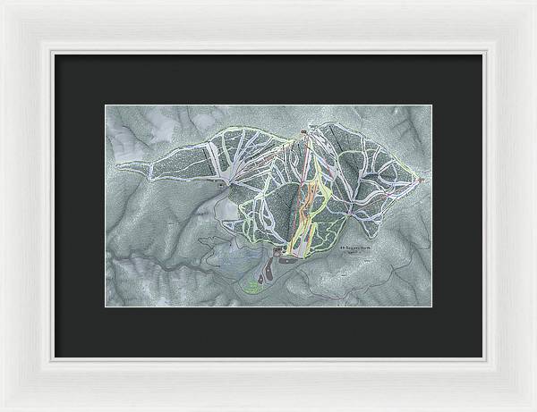 49 Deg North Ski Trail Map - Framed Print - Powderaddicts