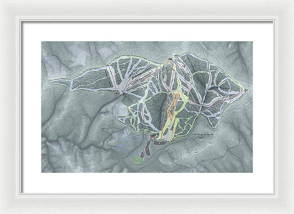 49 Deg North Ski Trail Map - Framed Print - Powderaddicts