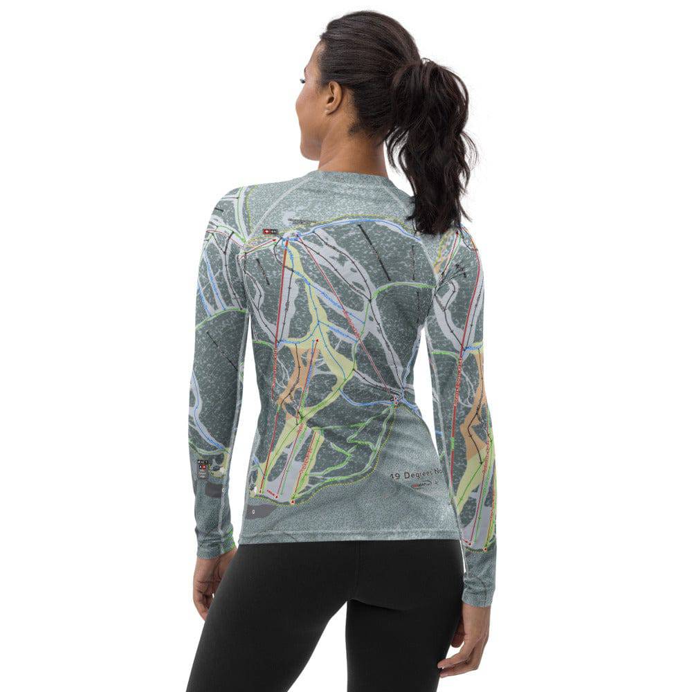 49 Degrees North, Washington Ski Trail Map Women's Base Layer Top - Powderaddicts