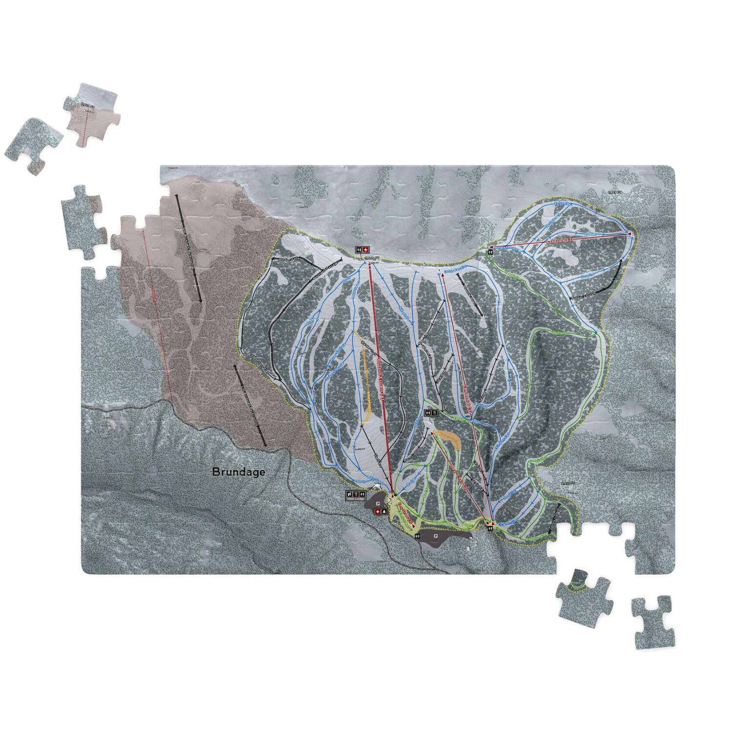 Brundage Idaho Ski Trail Map Puzzle - Powderaddicts