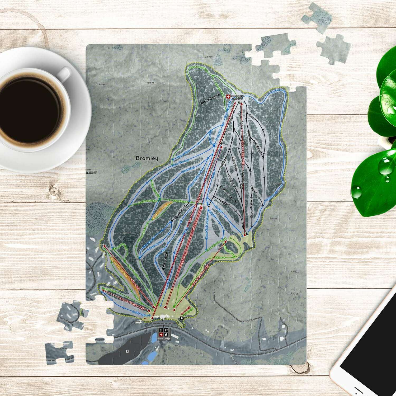 Bromley, Vermont Ski Trail Map Puzzle - Powderaddicts
