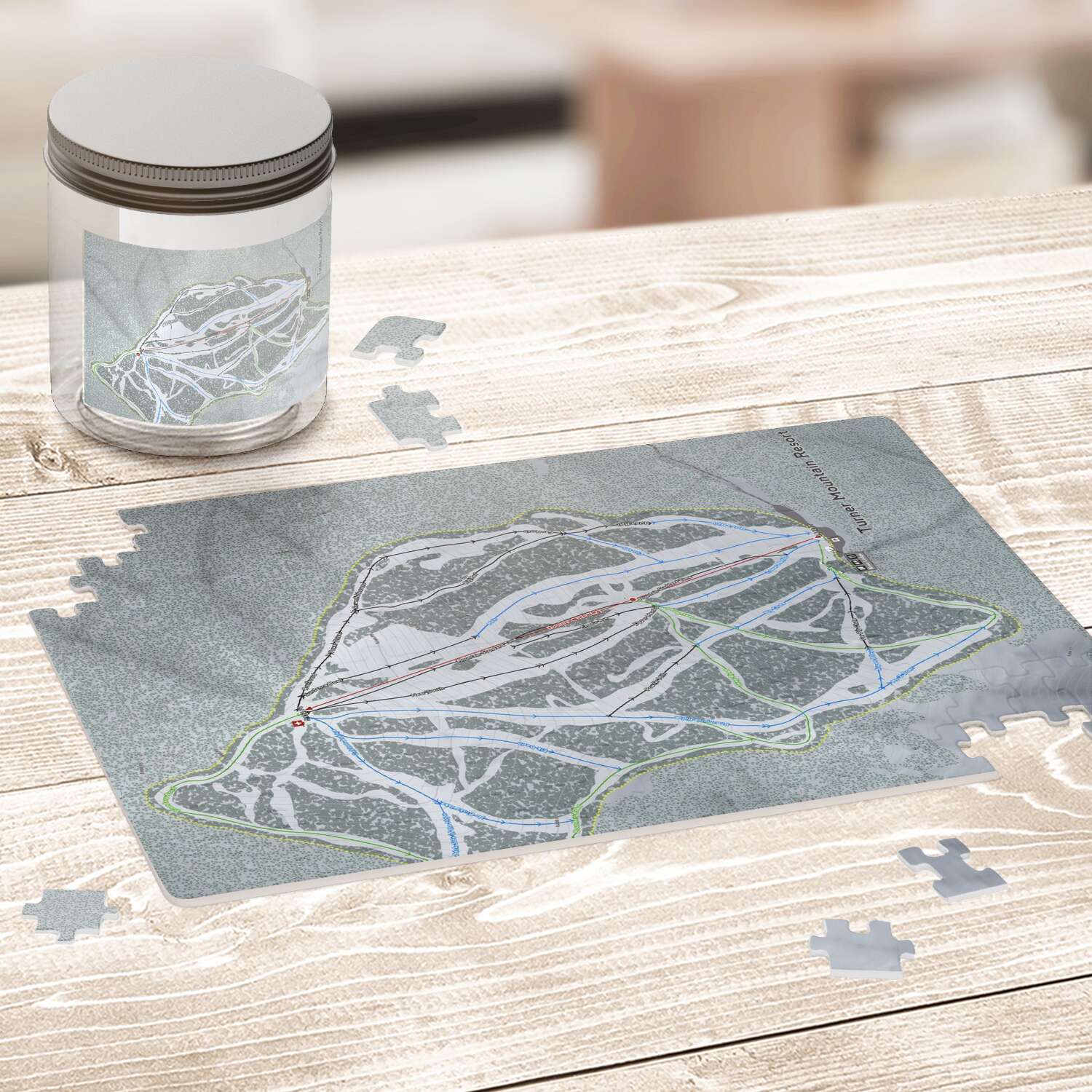 Turner Mountain, Montana Ski Trail Map Puzzle - Powderaddicts