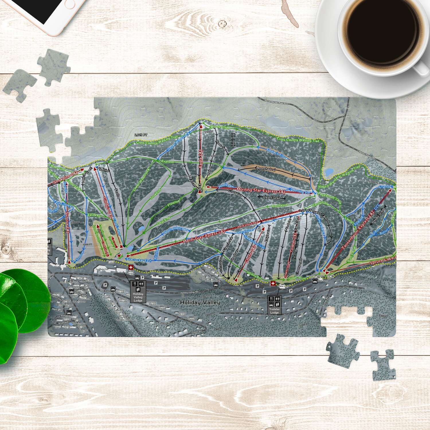 Holiday Valley New York Ski Trail Map Puzzles - Powderaddicts