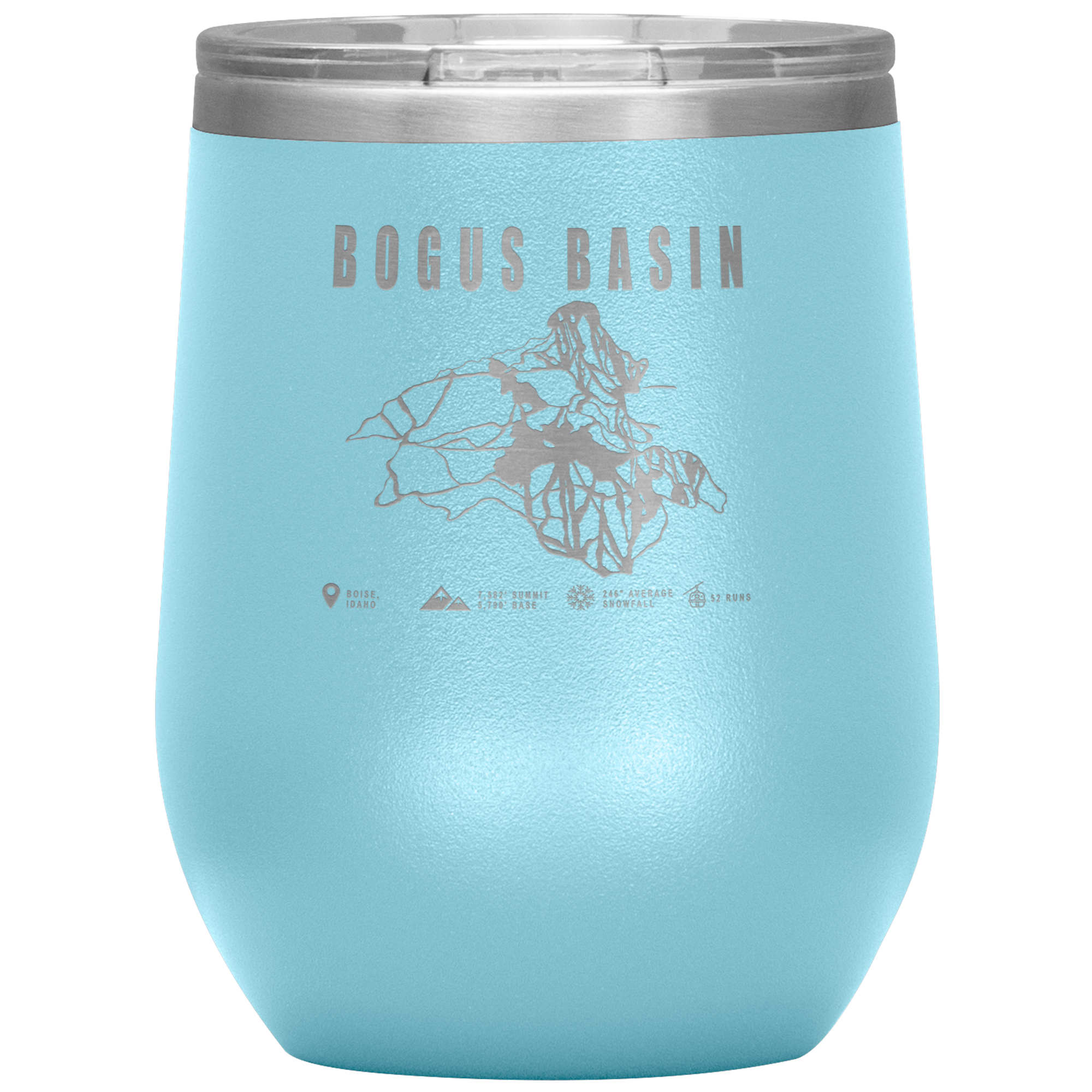 Bridger Bowl Montana Ski Trail Map Wine 12oz Tumbler - Powderaddicts
