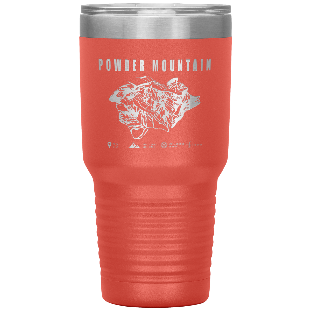 Powder Mountain,Utah Ski Trail Map 30oz Tumbler - Powderaddicts