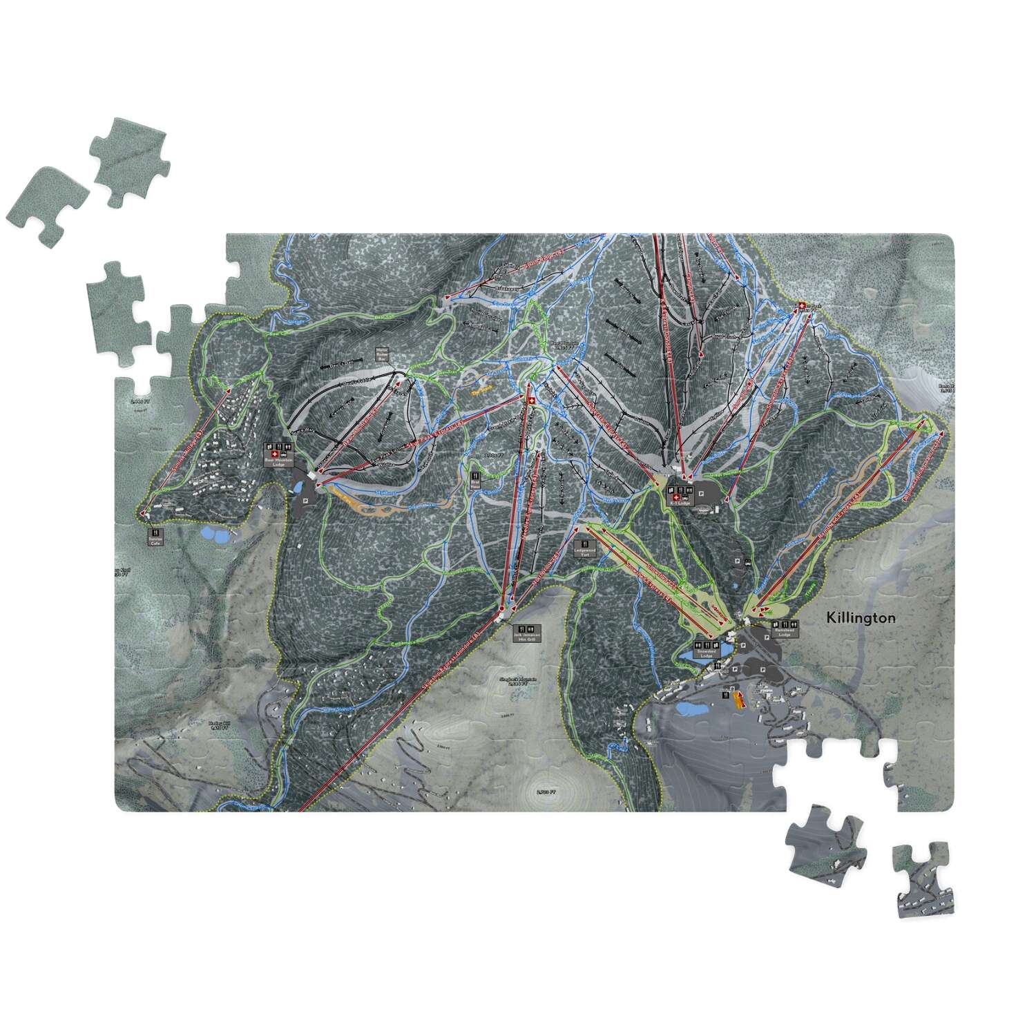 Killington Vermont Ski Trail Map Puzzle - Powderaddicts