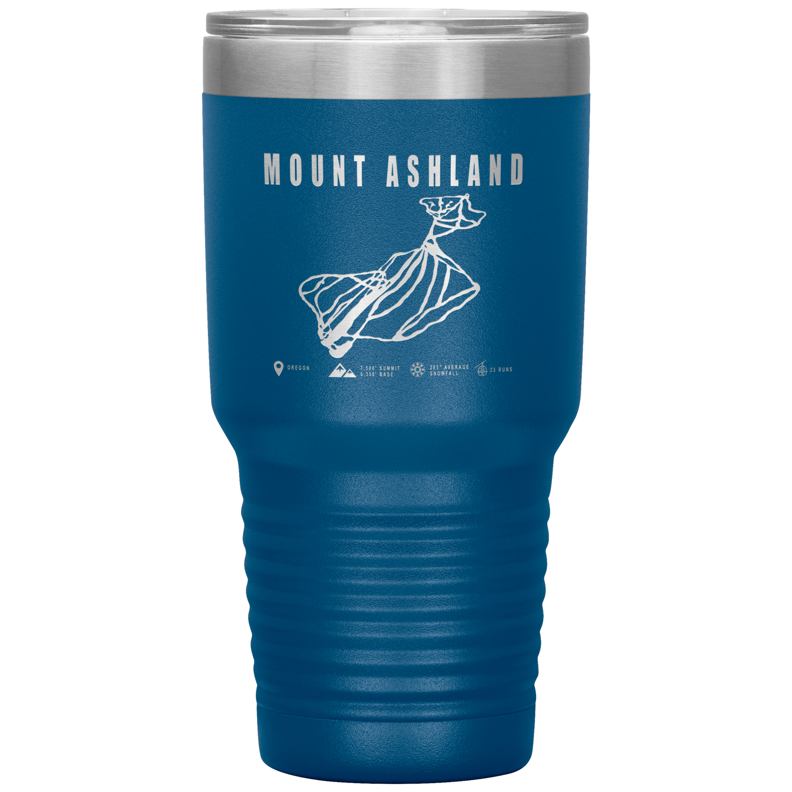Mount Ashland, Oregon Ski Trail Map 30oz Tumbler - Powderaddicts