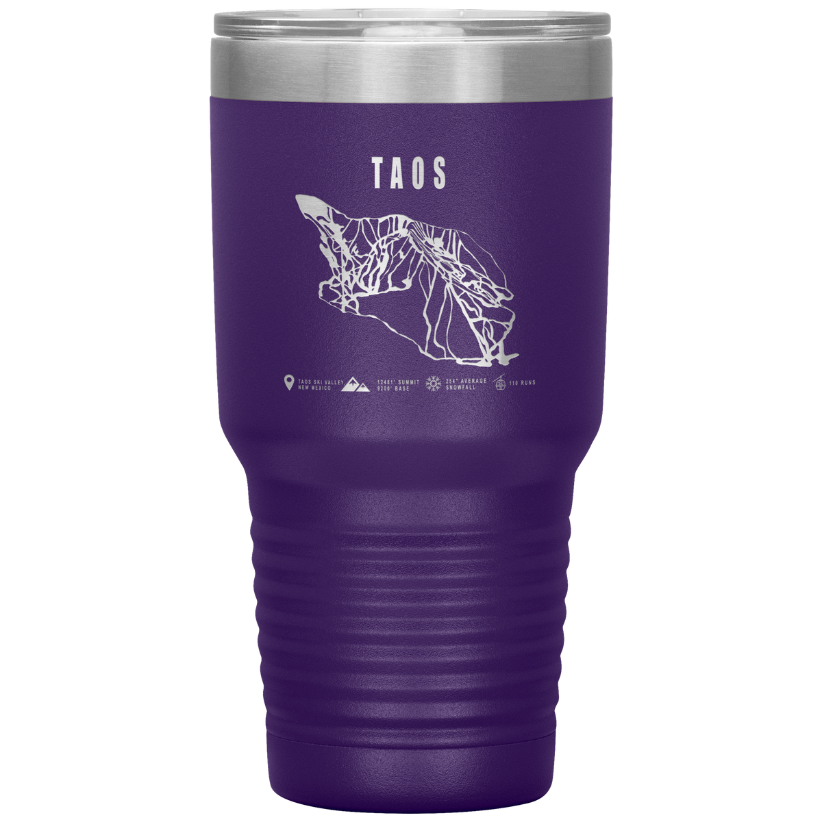 Taos, New Mexico Ski Trail Map 30oz Tumbler - Powderaddicts
