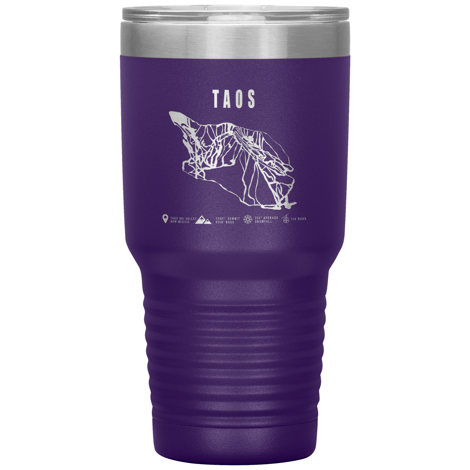 Taos, New Mexico Ski Trail Map 30oz Tumbler - Powderaddicts