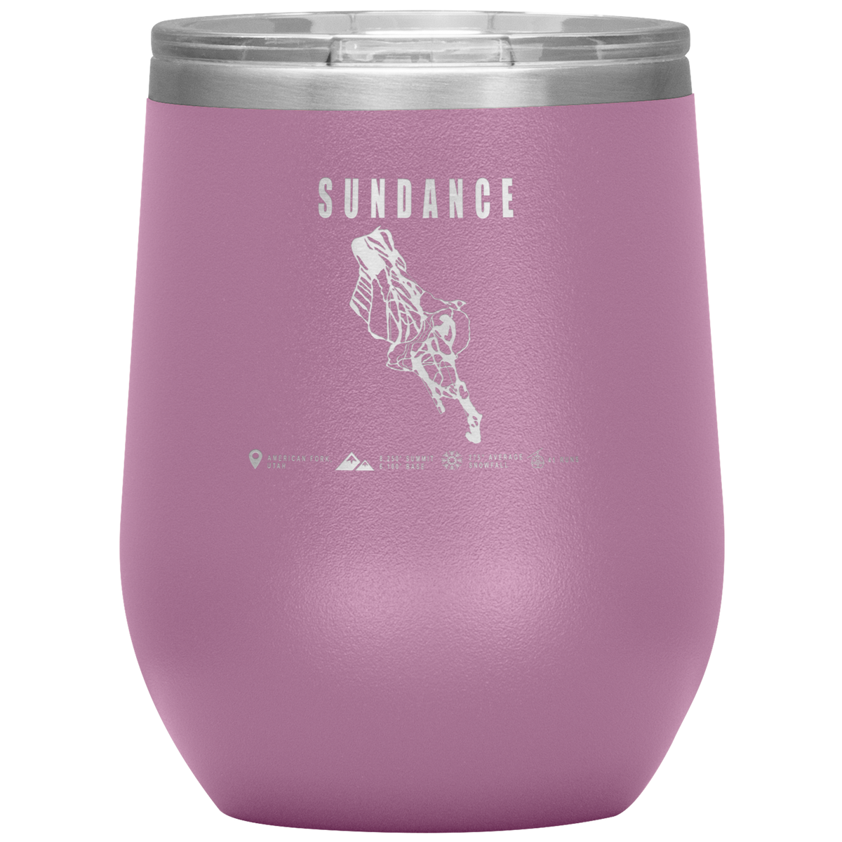 Sundance,Utah Ski Trail Map Wine 12oz Tumbler - Powderaddicts