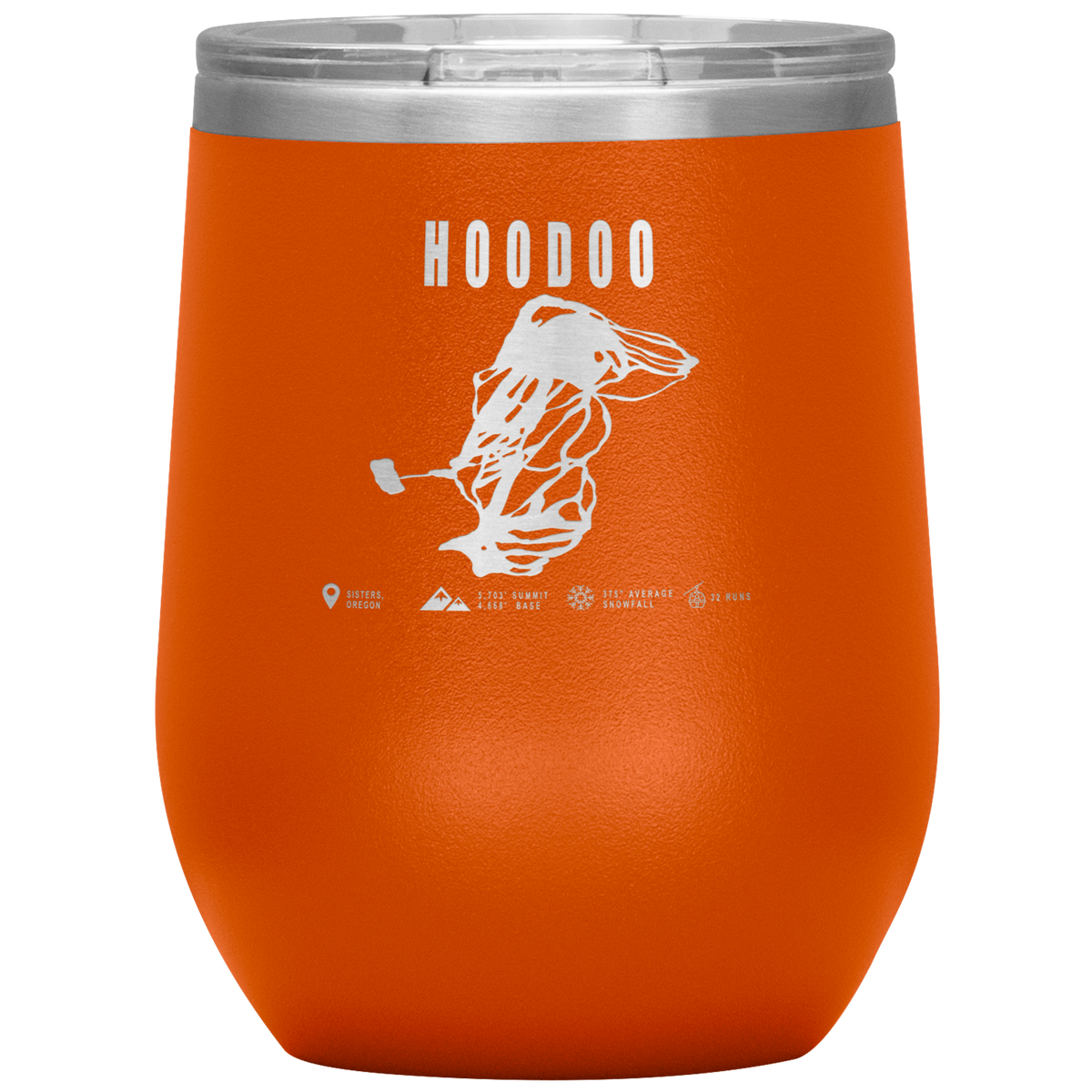 Hoodoo, Oregon Ski Trail Map Wine 12oz Tumbler - Powderaddicts