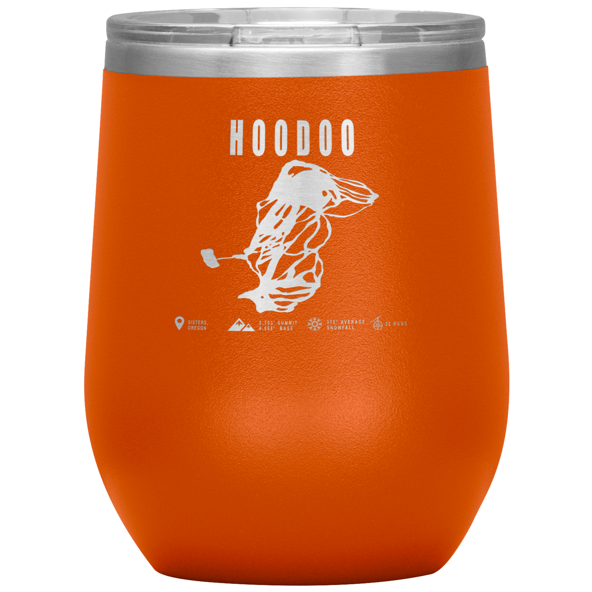 Hoodoo, Oregon Ski Trail Map Wine 12oz Tumbler - Powderaddicts