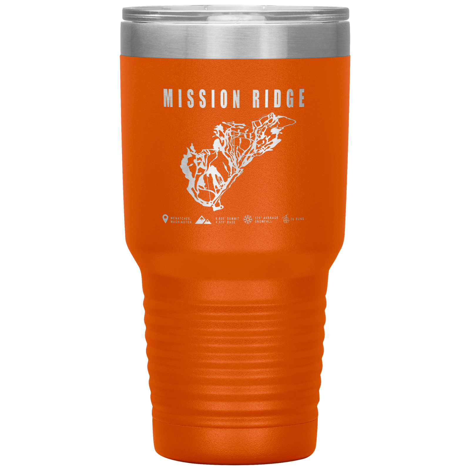 Mission Ridge, Washington Ski Trail Map 30oz Tumbler - Powderaddicts