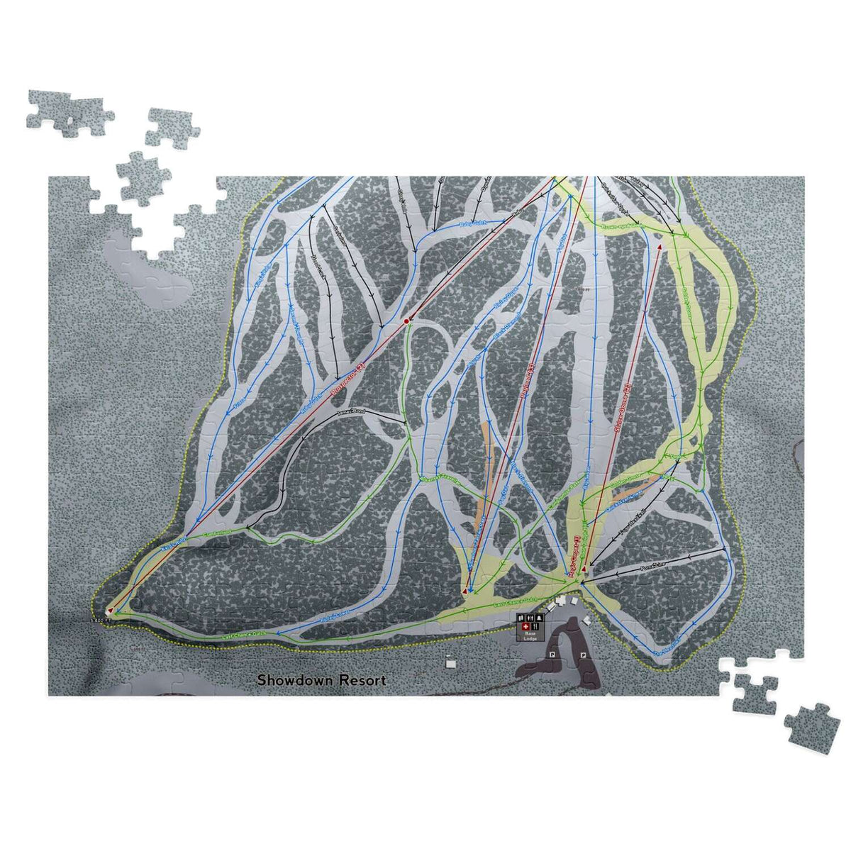 Showdown, Montana Ski Trail Map Puzzle - Powderaddicts