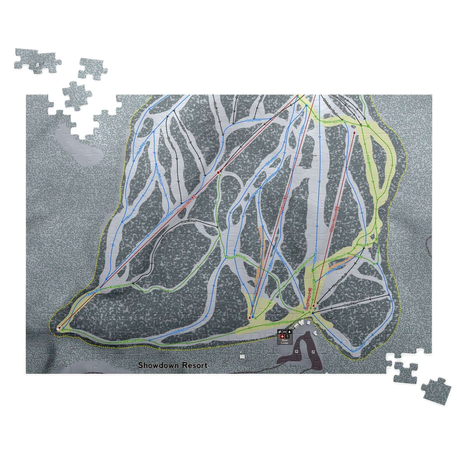 Showdown, Montana Ski Trail Map Puzzle - Powderaddicts