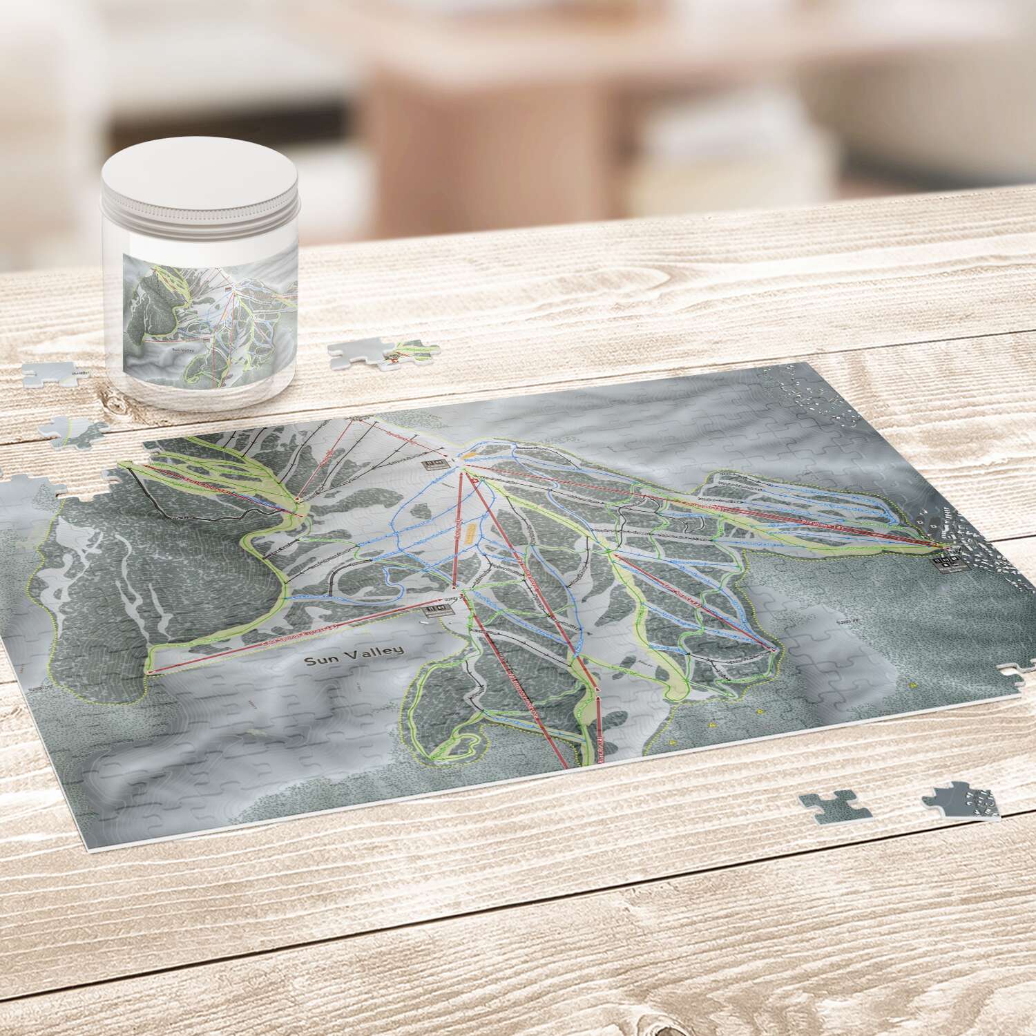 Sun Valley, Idaho Ski Trail Map Puzzle - Powderaddicts
