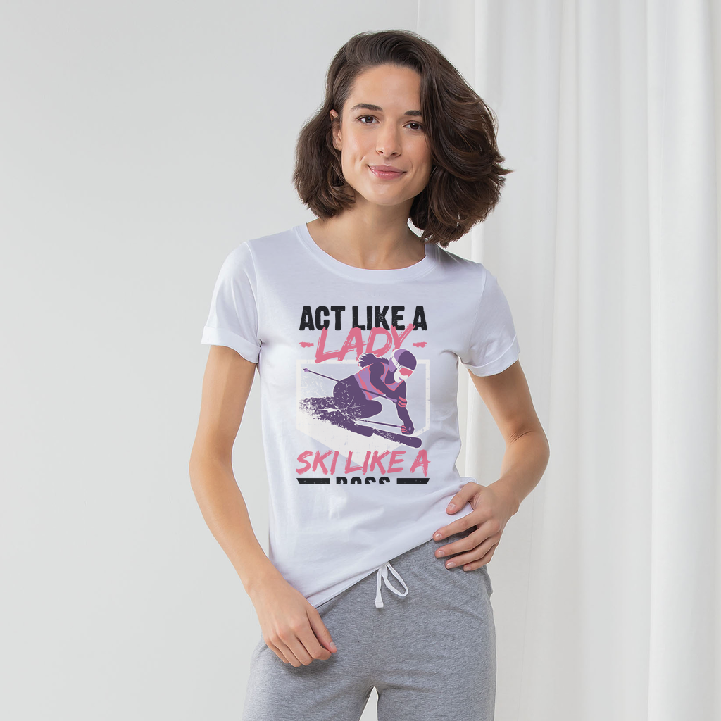Act Like A Lady Ski Like A Boss Pajama Set - Powderaddicts