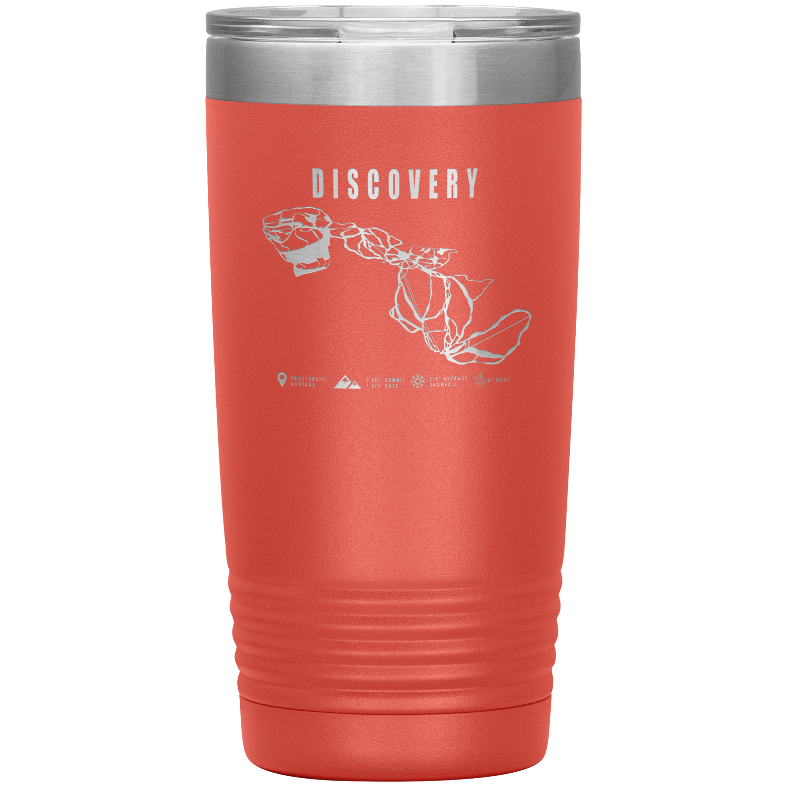 Discovery Montana Ski Trail Map 20oz Tumbler - Powderaddicts