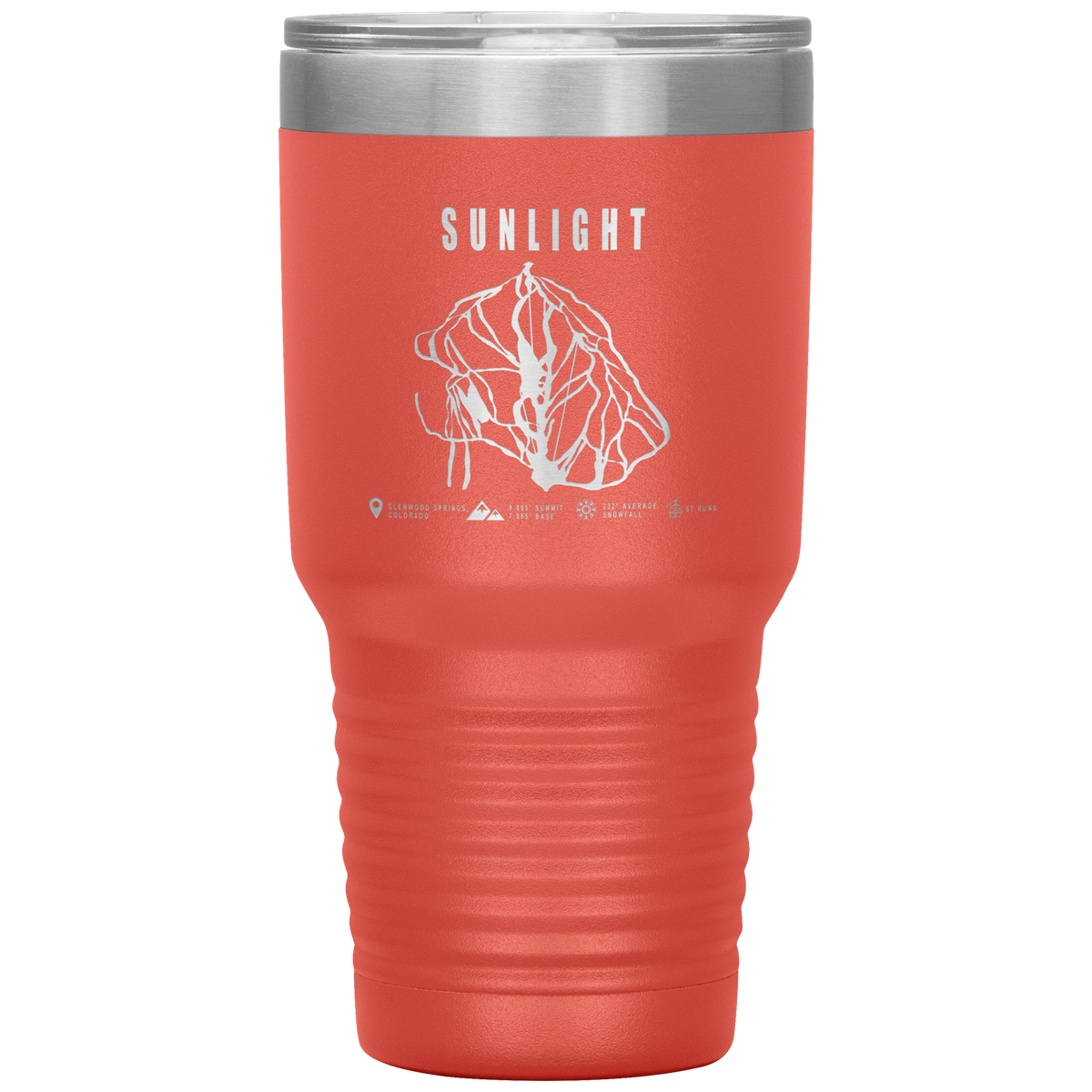 Sunlight Colorado Ski Trail Map 30oz Tumbler - Powderaddicts