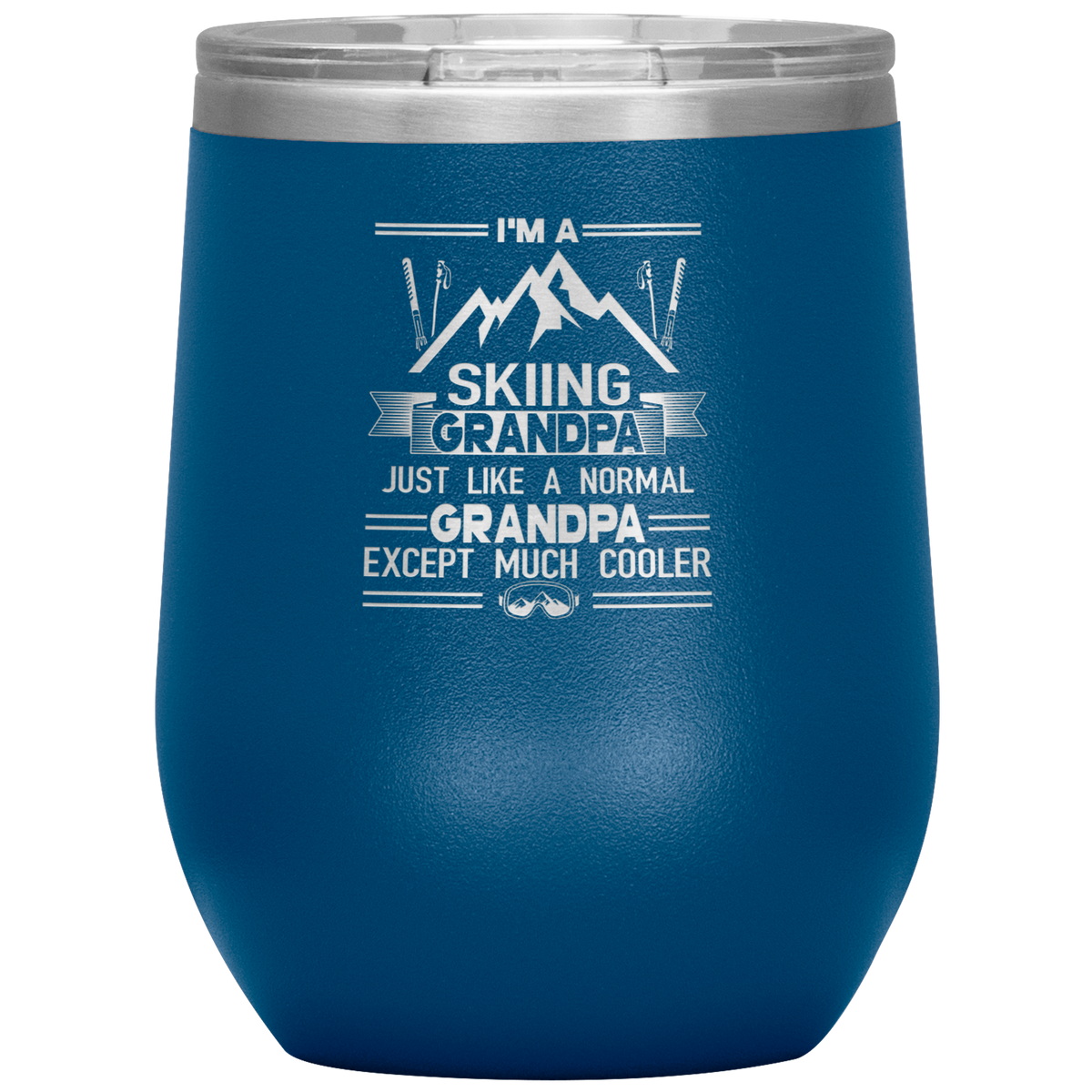 I'm A Skiing Grandpa Wine 12oz Tumbler - Powderaddicts