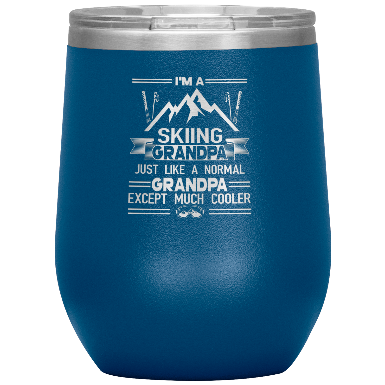 I'm A Skiing Grandpa Wine 12oz Tumbler - Powderaddicts