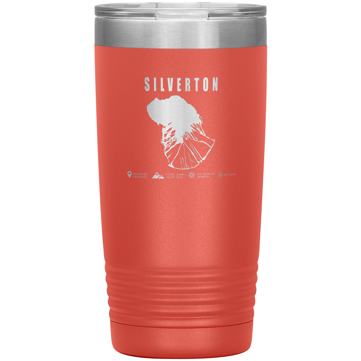 Silverton Colorado Ski Trail Map 20oz Tumbler - Powderaddicts