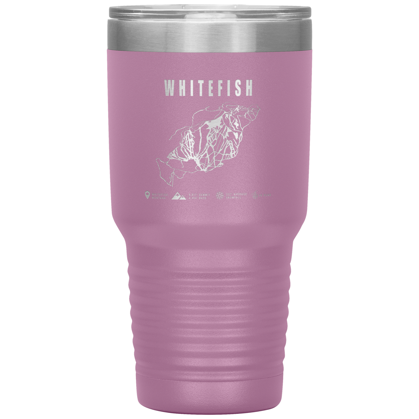Whitefish Montana Ski Trail Map 30oz Tumbler - Powderaddicts