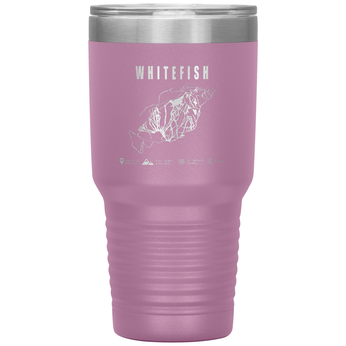 Whitefish Montana Ski Trail Map 30oz Tumbler - Powderaddicts