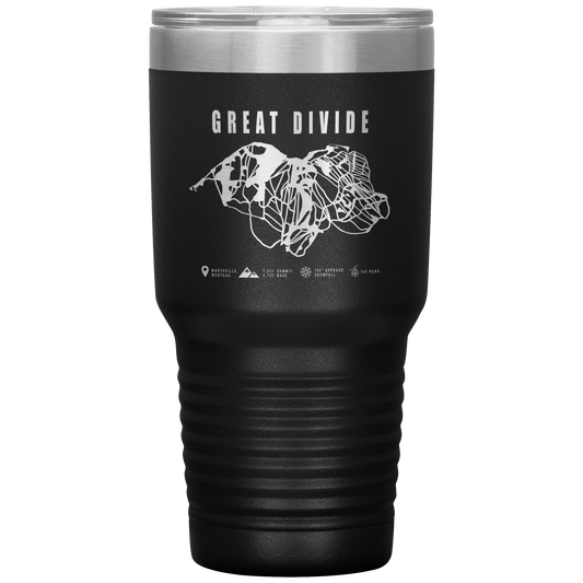 Great Divide Montana Ski Trail Map 30oz Tumbler - Powderaddicts