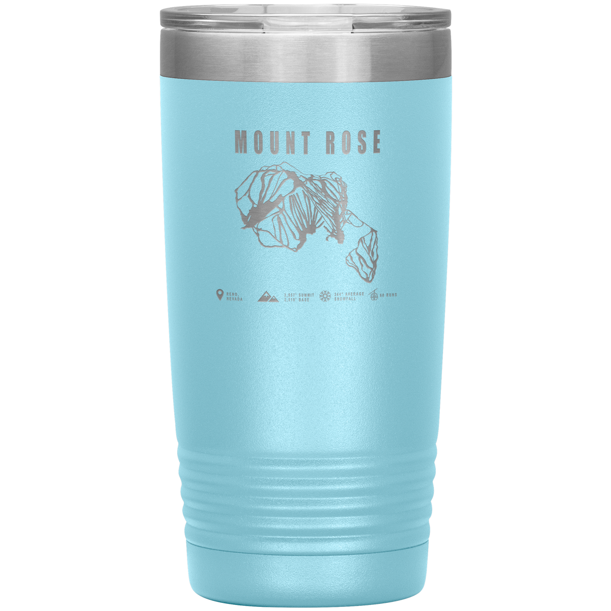 Mount Rose, Nevada Ski Trail Map 20oz Tumbler - Powderaddicts