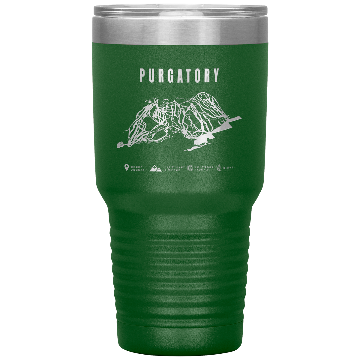 Purgatory Colorado Ski Trail Map 30oz Tumbler - Powderaddicts