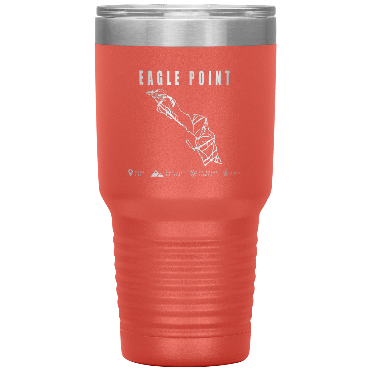 Eagle Point,Utah Ski Trail Map 30oz Tumbler - Powderaddicts
