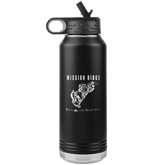Mission Ridge, Washington Ski Trail Map 32oz Water Bottle Tumbler - Powderaddicts