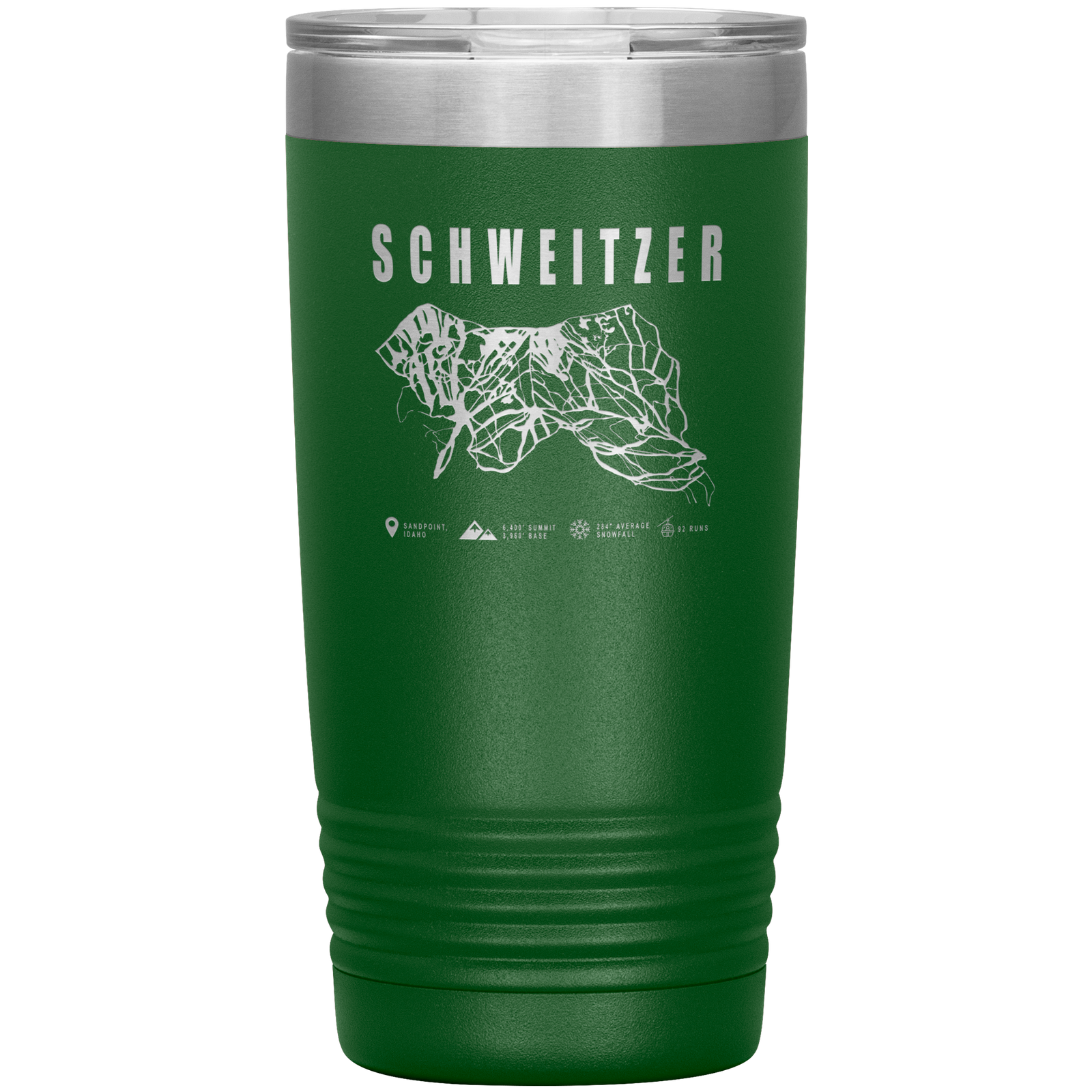 Schweitzer Idaho Ski Trail Map 20oz Tumbler - Powderaddicts