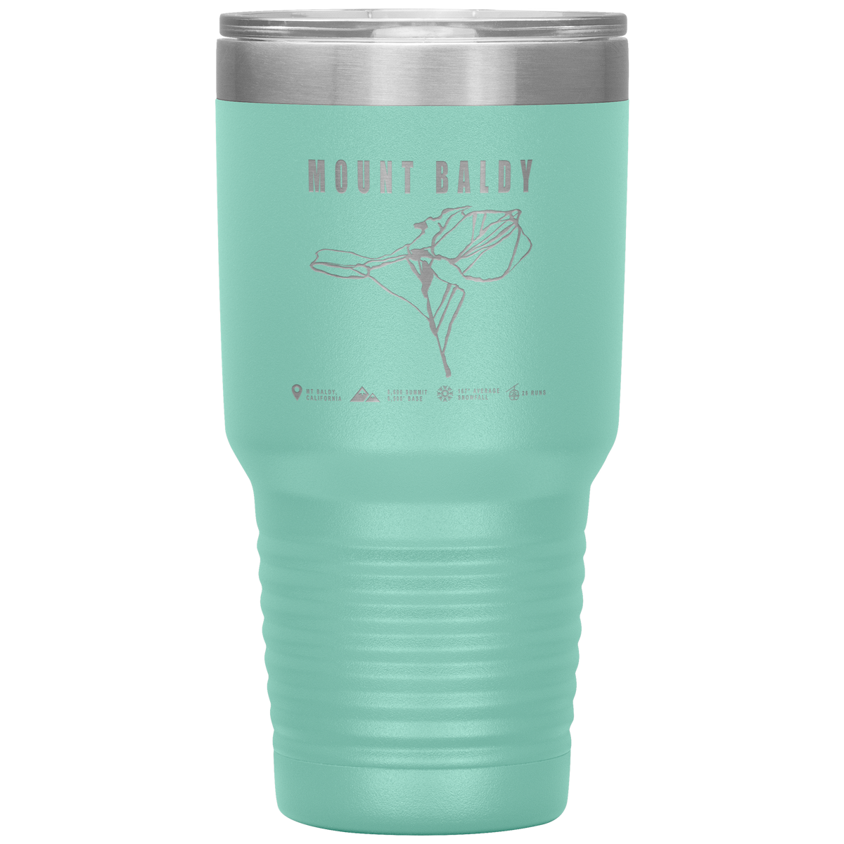 Mount Baldy, California Ski Trail Map 30oz Tumbler - Powderaddicts