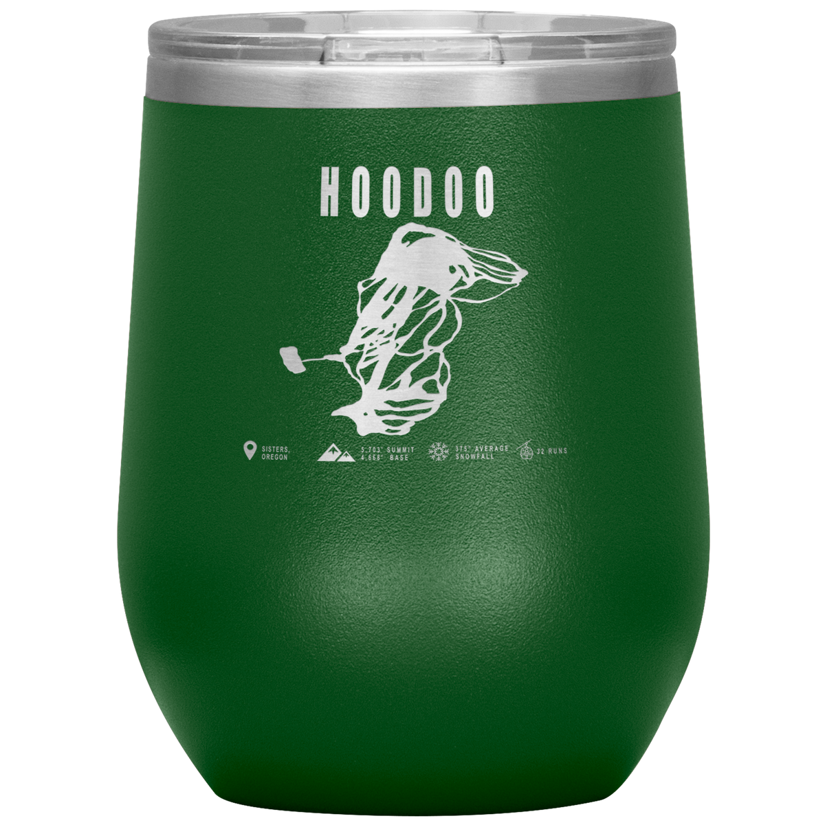 Hoodoo, Oregon Ski Trail Map Wine 12oz Tumbler - Powderaddicts