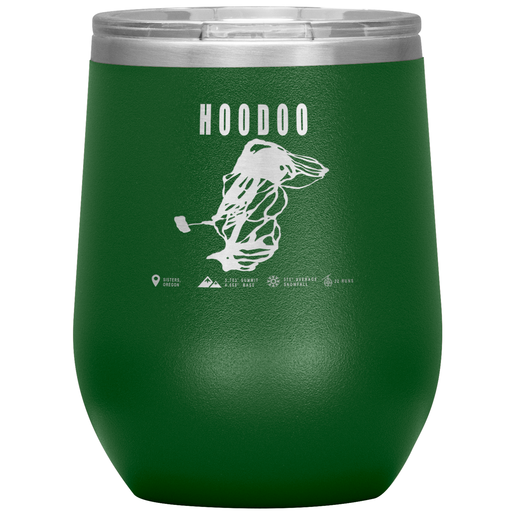Hoodoo, Oregon Ski Trail Map Wine 12oz Tumbler - Powderaddicts