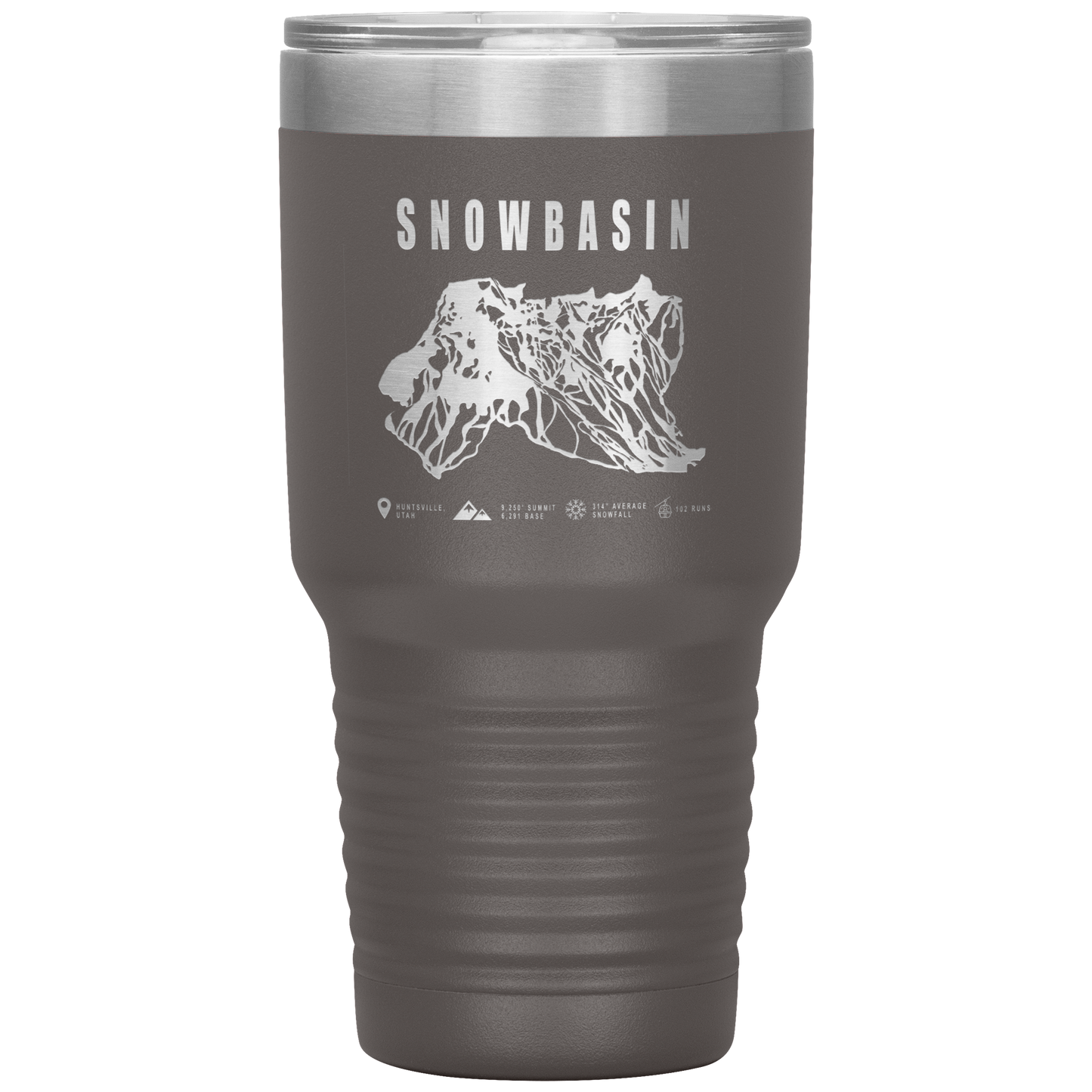 Snowbasin, Utah Ski Trail Map - 30oz Tumbler - Powderaddicts