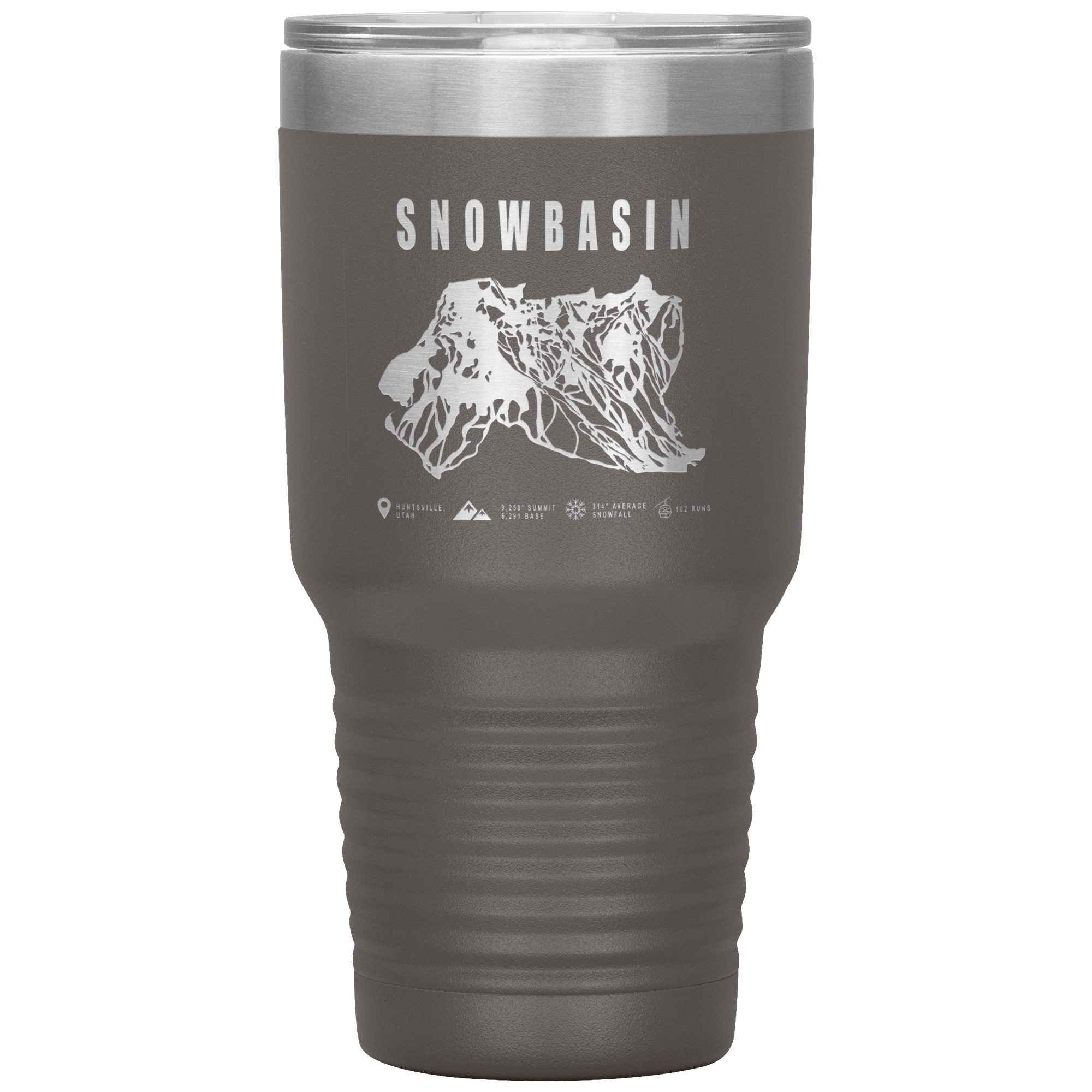 Snowbasin, Utah Ski Trail Map - 30oz Tumbler - Powderaddicts